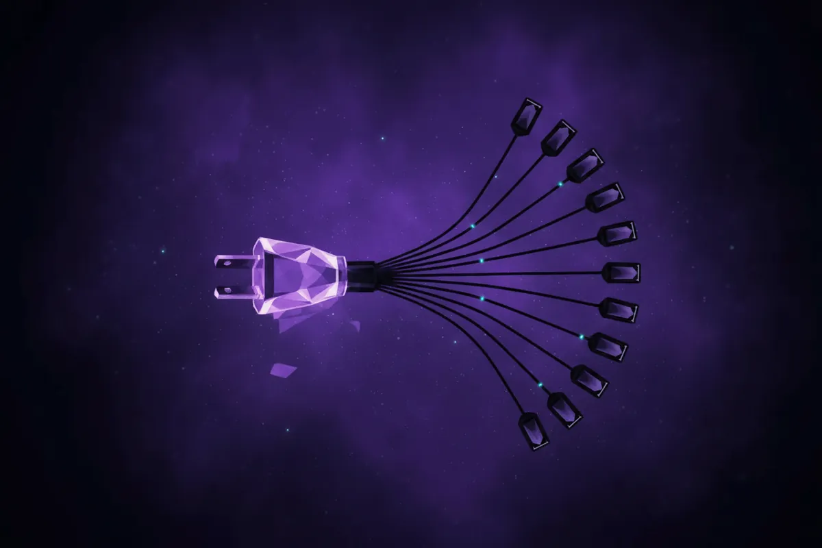 One plug, many sockets: the OpenAI-compatible interface is the single contract. The provider is an environment variable; the code never branches on which one is listening.